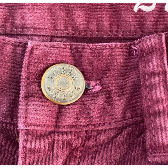 J. Crew Toothpick Size 27 Ankle Burgundy Corduroy Pants Slim Straight Casual - Picture 6 of 9